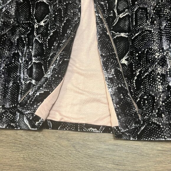 Rebecca Taylor Velvet Snake Jacket Silk Blend Black Size Large Animal Print - Picture 8 of 11